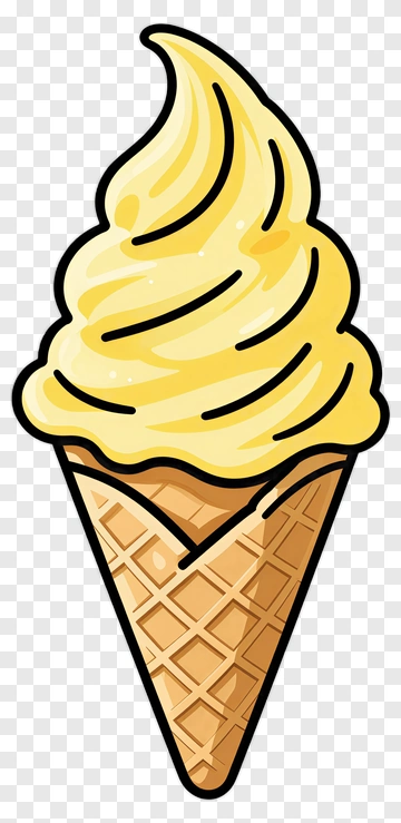 Soft Serve Ice Cream Cone PNG