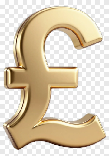 Golden Pound Symbol PNG