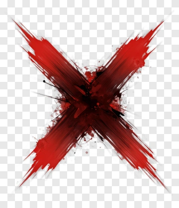 Red X Mark With Brush Stroke Effects PNG