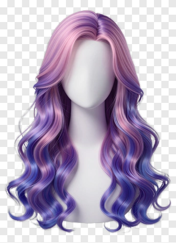 Wavy Purple And Pink Hair PNG