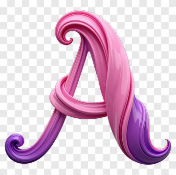 Stylized Letter A With Pink And Purple Swirls PNG