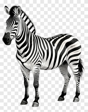 Realistic Zebra Standing PNG