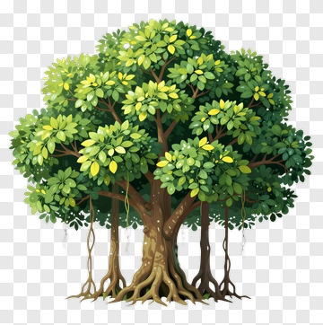 Colorful Tree With Lush Green Foliage PNG
