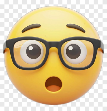 Surprised Emoji With Glasses PNG