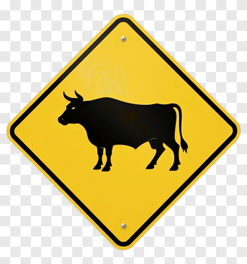 Cattle Warning Sign PNG