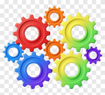 Colorful Gears Arrangement PNG