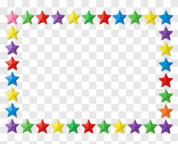 Colorful Star Border Frame PNG