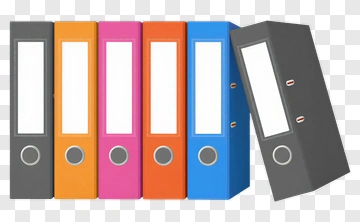 Colorful File Folders Arranged In A Row PNG