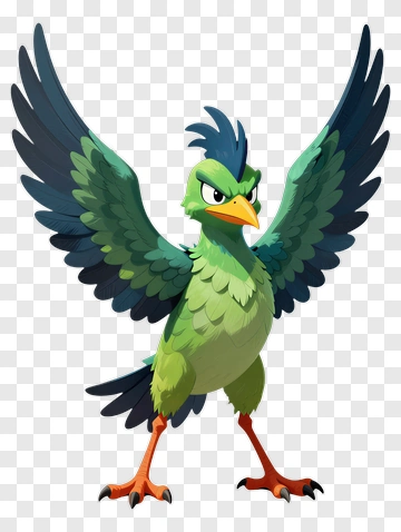 Cartoon Bird With Outstretched Wings PNG