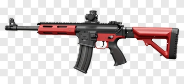 Black And Red Assault Rifle PNG
