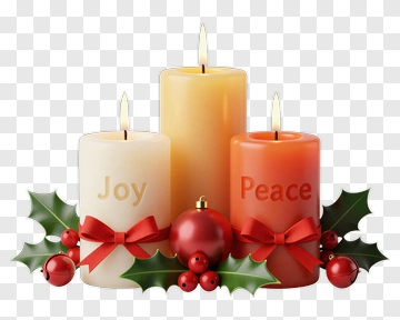 Christmas Candles With Joy And Peace PNG