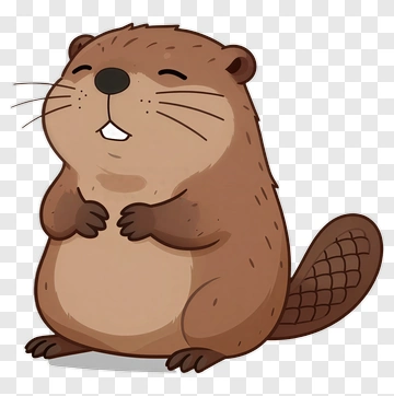 Cartoon Beaver Smiling PNG