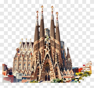 Sagrada Familia Basilica In Barcelona PNG