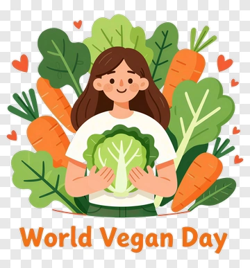 World Vegan Day Celebration With Vegetables PNG