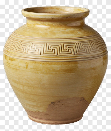 Decorative Greek Pot With Geometric Pattern PNG
