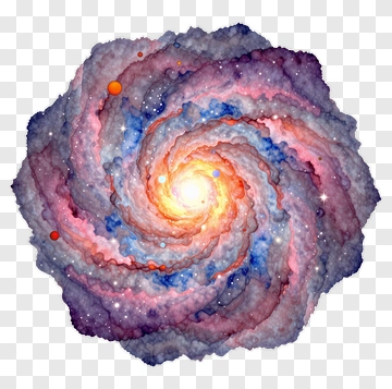 Colorful Spiral Galaxy PNG