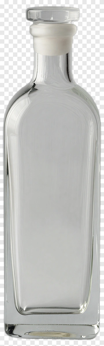 Clear Glass Bottle With White Cap PNG