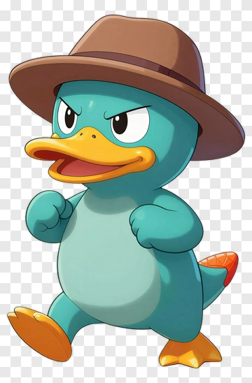 Cartoon Platypus Wearing A Hat PNG