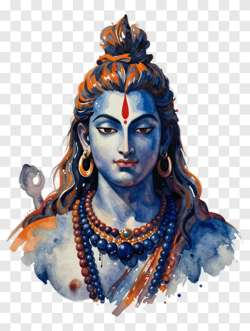 Watercolor Portrait Of Lord Shiva PNG