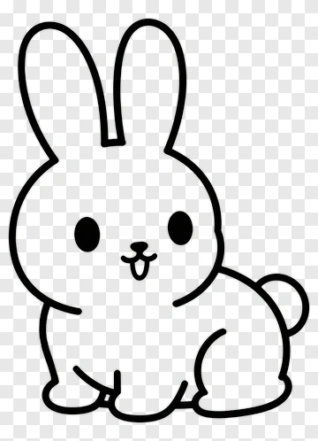 Cartoon Bunny Sitting PNG