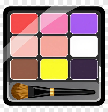 Makeup Palette With Brush PNG
