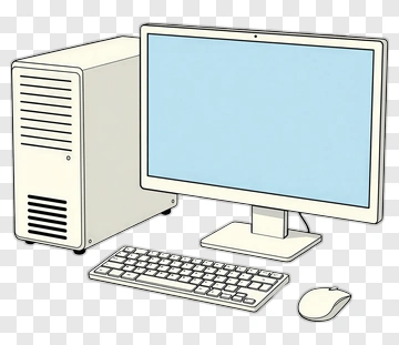 Computer With Monitor And Keyboard PNG