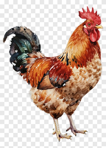 Realistic Rooster Standing Proudly PNG