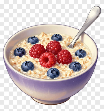 Bowl Of Oatmeal With Berries PNG