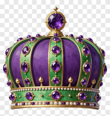 Royal Crown With Purple And Green Design PNG