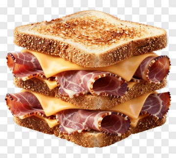Layered Meat And Cheese Sandwich PNG