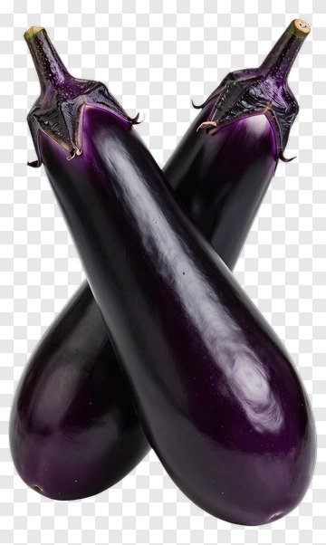 Eggplants Crossed Together PNG