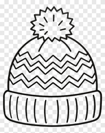 Knitted Winter Hat With Pom-Pom PNG
