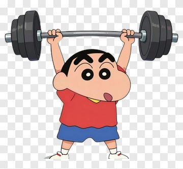 Cartoon Boy Lifting Weights PNG
