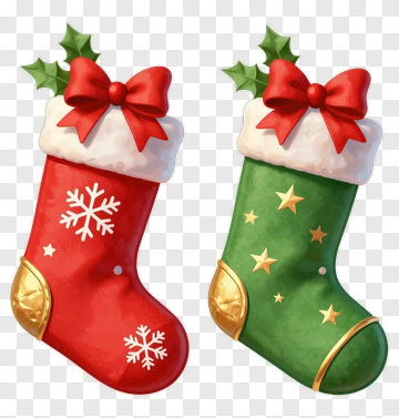 Christmas Stockings With Snowflakes And Stars PNG