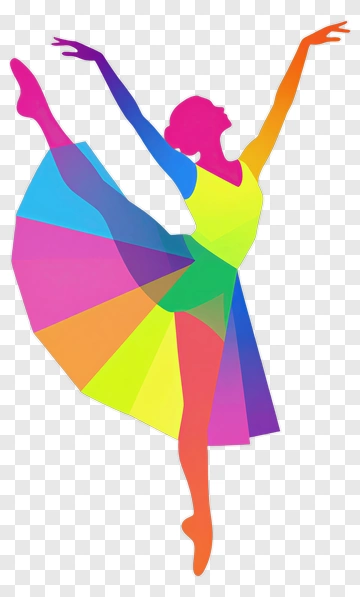 Colorful Ballerina Dancing PNG