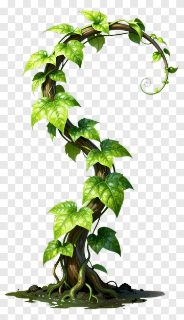 Colorful Vine Plant With Green Leaves PNG