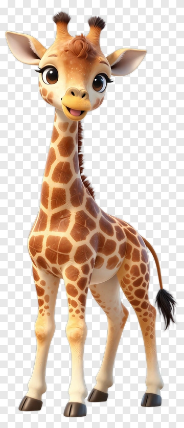 Cartoon Giraffe With Big Eyes PNG