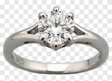 Engagement Ring With Round Diamond PNG