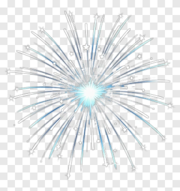 Blue Firework Burst With Stars PNG