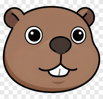 Cartoon Beaver Face PNG