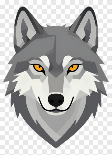 Geometric Wolf Head PNG