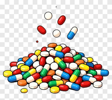 Colorful Pile Of Pills PNG