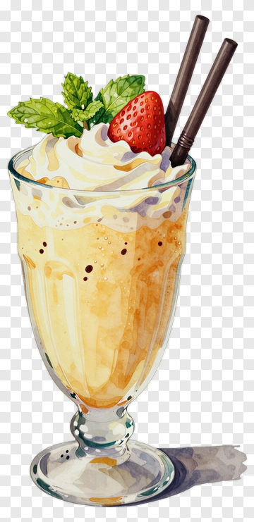 Strawberry Milkshake With Whipped Cream PNG