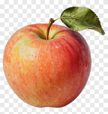 Red Apple With Leaf PNG