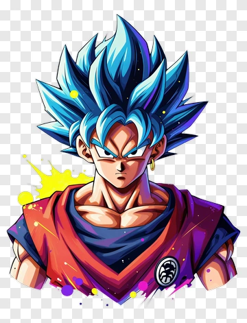 Anime Character With Blue Hair And Red Outfit PNG