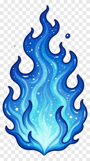Blue Flame Illustration PNG