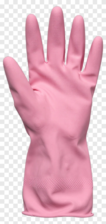 Pink Rubber Cleaning Glove PNG