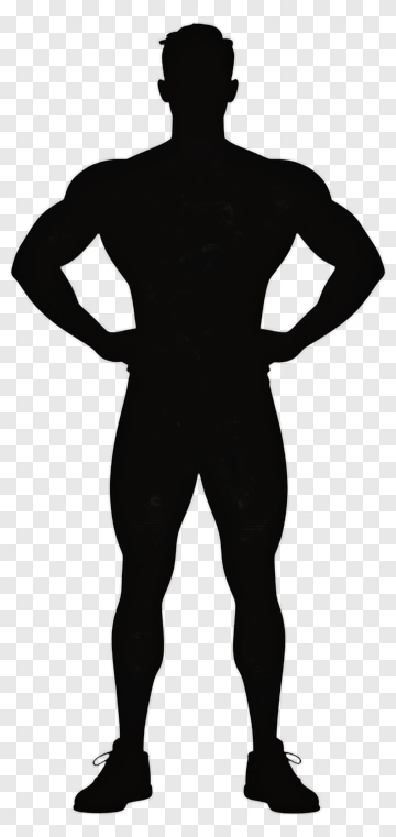 Silhouette Of A Strong Man Standing Proudly PNG