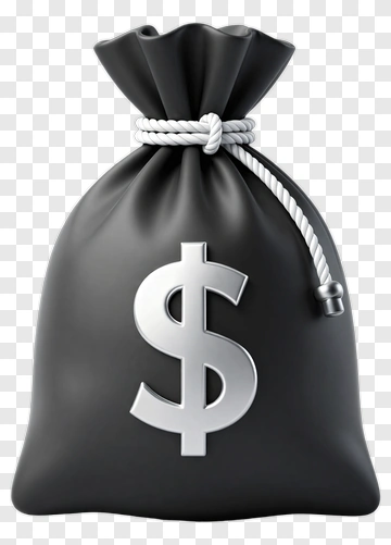 Black Money Bag With Dollar Sign PNG