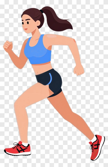 Cartoon Woman Running PNG